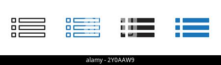 Menu icon linear vector graphics sign or symbol set for web app ui Stock Vector