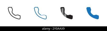 Phone icon linear vector graphics sign or symbol set for web app ui Stock Vector