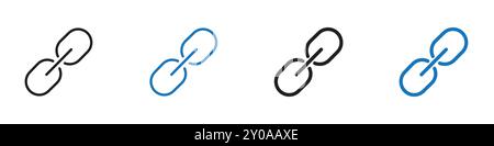 Link icon linear vector graphics sign or symbol set for web app ui Stock Vector