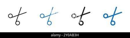 Scissors icon linear vector graphics sign or symbol set for web app ui Stock Vector