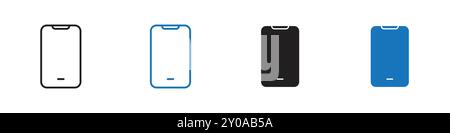 Mobile icon linear vector graphics sign or symbol set for web app ui Stock Vector