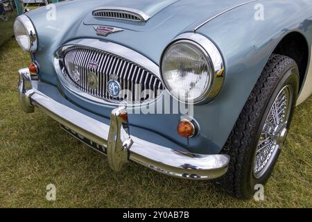 Shoreham, East Sussex, UK, 2014. Close up of the front of an Austin-Healey 3000 Mk 2 Stock Photo