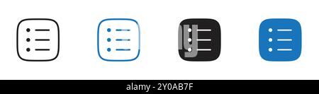 List icon linear vector graphics sign or symbol set for web app ui Stock Vector