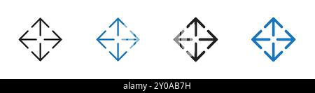 Move icon linear vector graphics sign or symbol set for web app ui Stock Vector