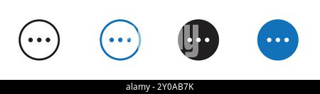 More icon linear vector graphics sign or symbol set for web app ui Stock Vector