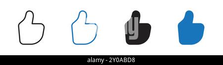 Thumbs up icon linear vector graphics sign or symbol set for web app ui Stock Vector