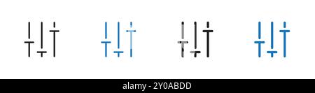 Settings icon linear vector graphics sign or symbol set for web app ui Stock Vector