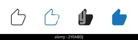 Thumbs up linear vector graphics sign or symbol set for web app ui Stock Vector