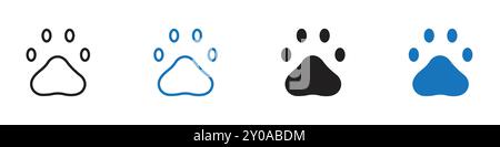 Paw icon linear vector graphics sign or symbol set for web app ui Stock Vector