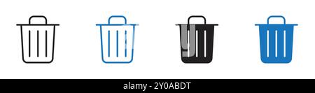Trash icon linear vector graphics sign or symbol set for web app ui Stock Vector