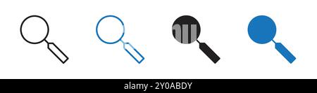 Search icon linear vector graphics sign or symbol set for web app ui Stock Vector