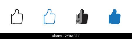 Thumbs up icon linear vector graphics sign or symbol set for web app ui Stock Vector