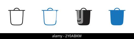 Trash icon linear vector graphics sign or symbol set for web app ui Stock Vector