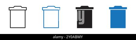 Trash icon linear vector graphics sign or symbol set for web app ui Stock Vector