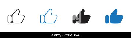 Thumbs up icon linear vector graphics sign or symbol set for web app ui Stock Vector