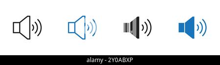 Volume icon linear vector graphics sign or symbol set for web app ui Stock Vector