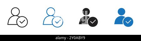 User check icon linear vector graphics sign or symbol set for web app ui Stock Vector
