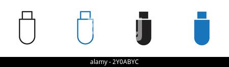 USB icon linear vector graphics sign or symbol set for web app ui Stock Vector