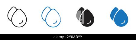 Water drops icon linear vector graphics sign or symbol set for web app ui Stock Vector