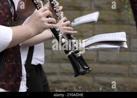 Clarinet player during a parade Stock Photo
