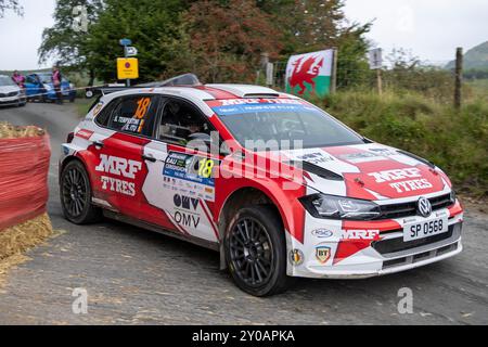 Aberystwyth, Dyfed, UK. 1st Sep, 2024. 2024 FIA European Rally Championship Day 3; Driver Amaury Molle and co-driver Alex Dubois in their Skoda Fabia Evo power through Hafod stage 12 Credit: Action Plus Sports/Alamy Live News Stock Photo