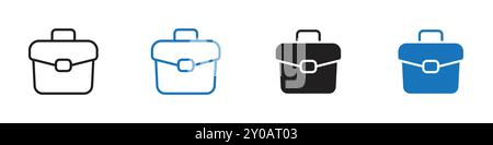 Briefcase icon linear vector graphics sign or symbol set for web app ui Stock Vector