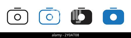 Camera icon linear vector graphics sign or symbol set for web app ui Stock Vector