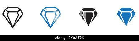 diamond icon linear vector graphics sign or symbol set for web app ui Stock Vector