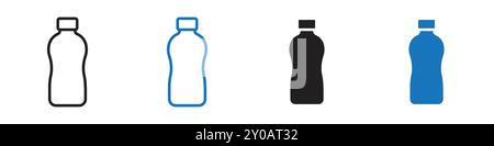 Bottle icon linear vector graphics sign or symbol set for web app ui Stock Vector