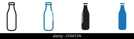 Bottle icon linear vector graphics sign or symbol set for web app ui Stock Vector
