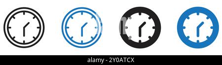 Clock icon linear vector graphics sign or symbol set for web app ui Stock Vector