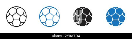 Football icon linear vector graphics sign or symbol set for web app ui Stock Vector