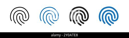 Fingerprint icon linear vector graphics sign or symbol set for web app ui Stock Vector