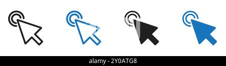 Click icon linear vector graphics sign or symbol set for web app ui Stock Vector