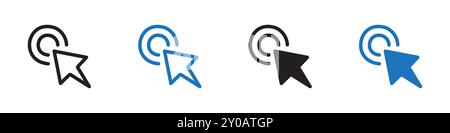 Click icon linear vector graphics sign or symbol set for web app ui Stock Vector