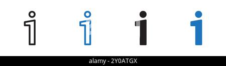 info sign linear vector graphics sign or symbol set for web app ui Stock Vector