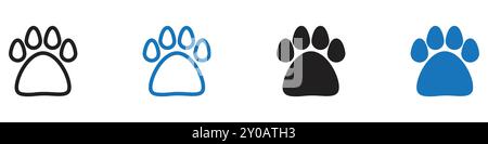 Paw icon linear vector graphics sign or symbol set for web app ui Stock Vector