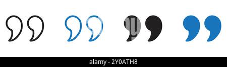 Quote icon linear vector graphics sign or symbol set for web app ui Stock Vector