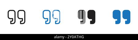 Quote icon linear vector graphics sign or symbol set for web app ui Stock Vector