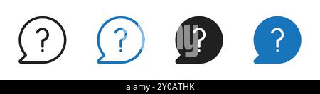 Question icon set linear vector graphics sign or symbol set for web app ui Stock Vector