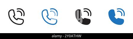 phone icon linear vector graphics sign or symbol set for web app ui Stock Vector