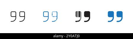 Quote icon linear vector graphics sign or symbol set for web app ui Stock Vector