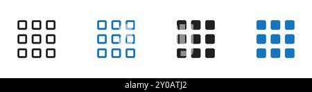 Menu Icon linear vector graphics sign or symbol set for web app ui Stock Vector