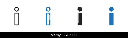 Info icon linear vector graphics sign or symbol set for web app ui Stock Vector