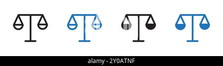 Scales icon linear vector graphics sign or symbol set for web app ui Stock Vector