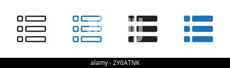 Menu icon linear vector graphics sign or symbol set for web app ui Stock Vector