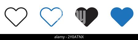Love icon linear vector graphics sign or symbol set for web app ui Stock Vector