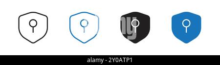 Security icon linear vector graphics sign or symbol set for web app ui Stock Vector