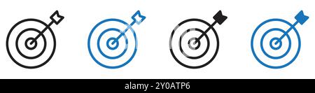 Target icon linear vector graphics sign or symbol set for web app ui Stock Vector