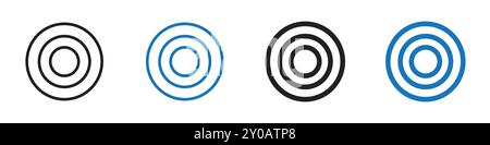 Target icon linear vector graphics sign or symbol set for web app ui Stock Vector